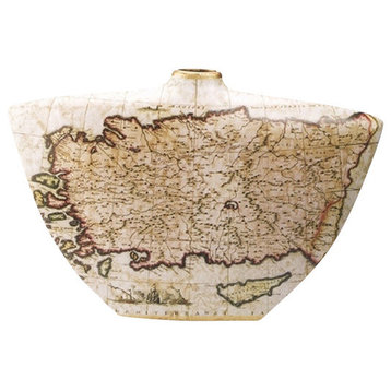 Porcelain Nautical Map Vase