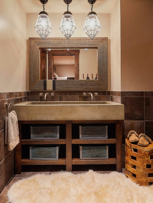 191 Rustic Bathroom with a Trough Sink Design Ideas & Remodel Pictures ...