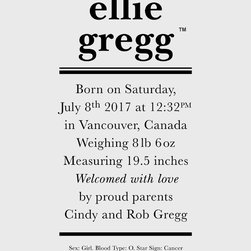 (Personalized) Minimalist Birth Print - Kids Wall Decor
