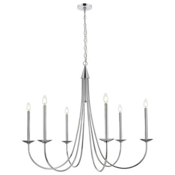 Living District Cohen 42" Chandelier in Chrome