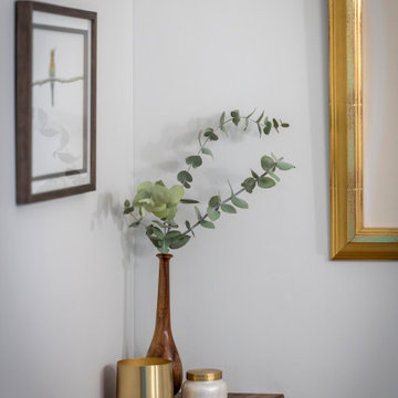 Live Edge Open Accent Shelf in Powder Room