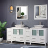 Vanity Art Vanity Set With Vessel Sink, White, 84", Standard Mirror