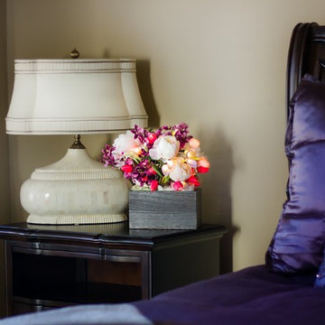 Spring Bouquet - Tulips, Calla Lilies, and Peonies in Kiri Wood