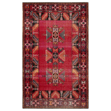 Jaipur Living Paloma Indoor/Outdoor Tribal Red/Black Rug, 7'6"x9'6"