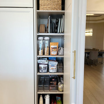 After: Sleek Pantry with Organized Zones and Stylish Bins