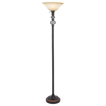 Traditional Black Metal Torchiere 78480