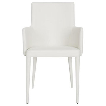 Amber Arm Chair, White PU Leather