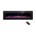 R.W.FLAME 36 inch Recessed and Wall Mounted Electric Fireplace, 60"