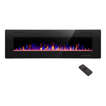R.W.FLAME 36 inch Recessed and Wall Mounted Electric Fireplace, 60"