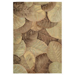 Nourison - Nourison Tropics 3'6" x 5'6" Brown/Green Contemporary Indoor Area Rug - This collection features imaginative tropical floral designs in a striking range of colors. Add drama and excitement with these beautiful hot-house interpretations. Heat up the surroundings and bring a touch of the tropics to any interior. 100% Wool. Hand Tufted.