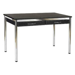 Ledah Black Leather Desk And Filing Cabinet - Desks And Hutches