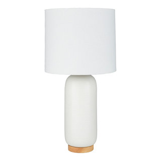 Terra Cotta Artichoke LED Table Lamp In Cream