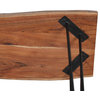 Hairpin Natural Live Edge Wood With Metal 48" Media Console Table, Natural