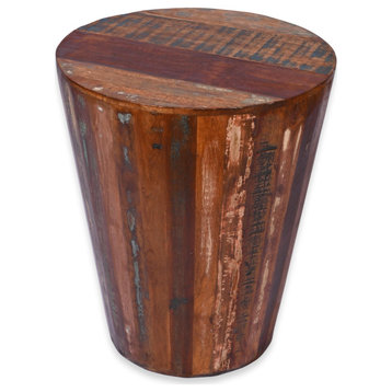 Reclaimed cone shaped 18 inch side table / end table / accent table