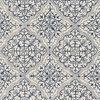 Polyester Hooked Ivory Blue Francesca FC-36 Area Rug by Loloi, 7'6"x9'6"