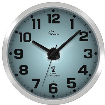 Atomic Wall Clock with Night Light - Silent Lighted up Wall Clock