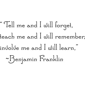 Tell Me & I Will Forget Teach Me & I Will Remember Decal, 19x29"