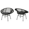Aleah Outdoor Woven Faux Rattan Chairs With Cushions, Set of 2, Gray/Dark Gray Finish