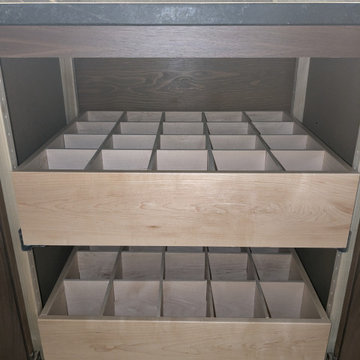 Contemporary Kitchen Remodel Done in a Walnut Slab Door