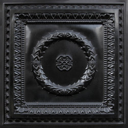 210 Faux Tin Ceiling Tile 24x24 - Black - Ceiling Tile