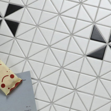 Triangular Windmill Pattern Porcelain Mosaic Tile, Flooring design