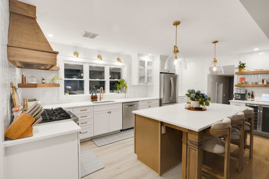 Example of a minimalist kitchen design in Boston