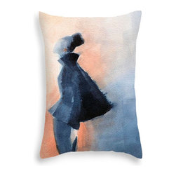 Navy Blue + Orange Vintage Chic Throw Pillows - Decorative Pillows