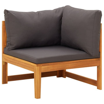 vidaXL Patio Sofa Sectional Sofa with Cushions Modular Seat Solid Acacia Wood