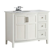 Simpli Home Winston 42" Bath Vanity with Rounded Front in Soft White