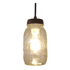 Mason Jar Pendant Light New Quart, Oil Rubbed Bronze