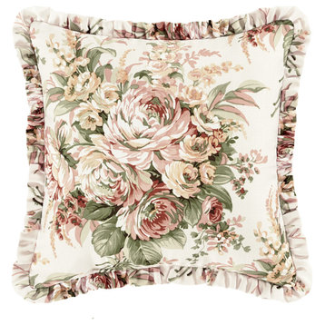 Royal Court Estelle Coral 16" Square Decorative Throw Pillow