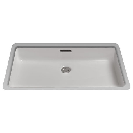 Toto Rectangular Undermount Bathroom Sink, CeFiONtect, Cotton White