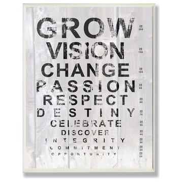 Grow Eye Chart Inspirational Typography Wall Art, 12.5x18.5, Wall Plaque