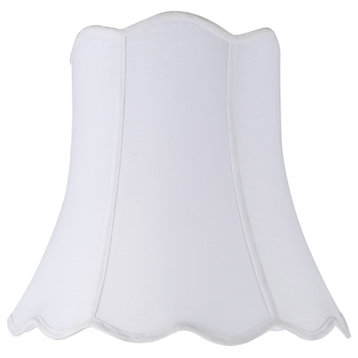 34001 Scallop Bell Shape Spider Lamp Shade, White, 16" wide, 10"x16"x15"