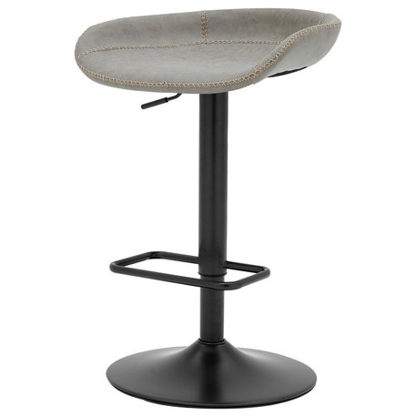 Rogue PU Gaslift Bar Stool, Set of 2, Vintage Mist Gray