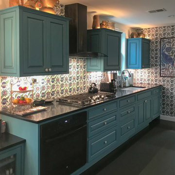Tile-Inspired Teal Kitchen