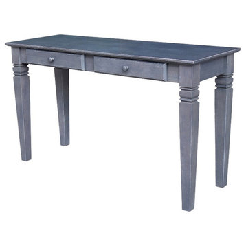 International Concepts Java Wood Console Table with 2 Drawers in Heather Gray