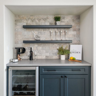 Bold Blue Wet Bar Renovation
