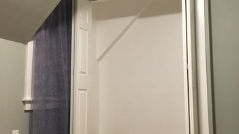 Small closet to large closet, floor and trim