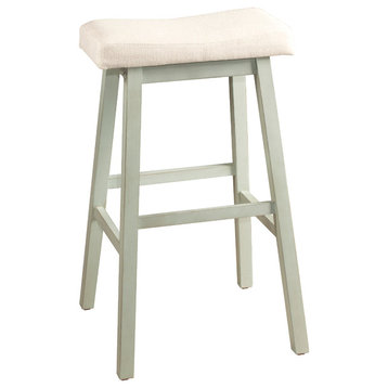 Hillsdale Moreno Wood and Upholstered Backless Bar Height Stool
