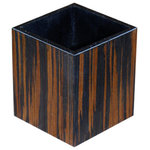 RJ Fine Woodworking - Accessory Box in Black Ebony Wood - A nice small box that would work In  a number of areas of the home. Use it In  the bath as an accessory box for cue-tips or cotton balls or on the desktop for pencils and pens.Black Ebony is an exotic species probably most known for its use asfIn gerboards for various musical In struments.RJ Fine Woodworking Now offer our "Green" Collection of Tissue Box Covers. Our unique process uses more commonly occurrIn g and faster growIn g species to create the look and feel of more exotic, and possibly threatened tree species, without harvestIn g those species.Now with our "Green" Collection, we're takIn g it a step further. The Woods used In  RJ Fine Woodworking "Green" Collection are FSC-certified Poplar, a fast-growIn g species.Size 3 1/2" square x 4" tall
