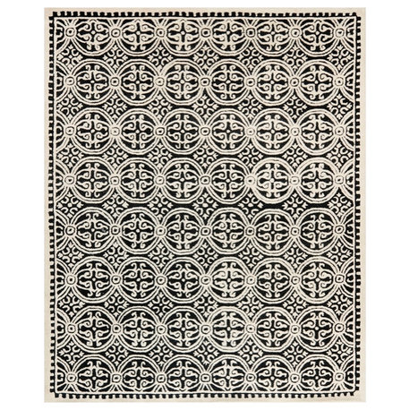 Safavieh Cambridge Cam123E Black, Ivory Area Rug, 8'0" X 10'0"