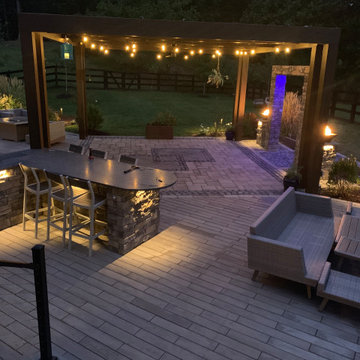 Patio with Water feature, Techo bloc and Trex producs