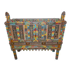 Mogulinterior - Consigned Painted Hand-Carved Antique Console Damchia Banjara Tribal Sideboard - Buffets And Sideboards