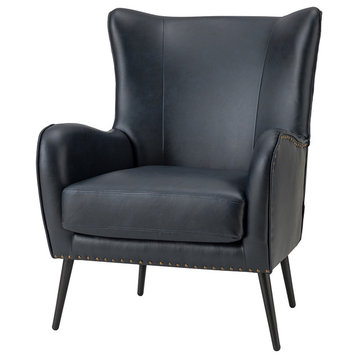 39" Comfy Living Room Armchair With Special Arms, Navy