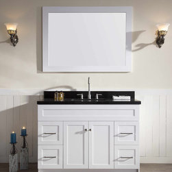 49 inch Transitional Single Sink Bathroom Vanity Black Granite Top - Bathroom Vanities And Sink Consoles