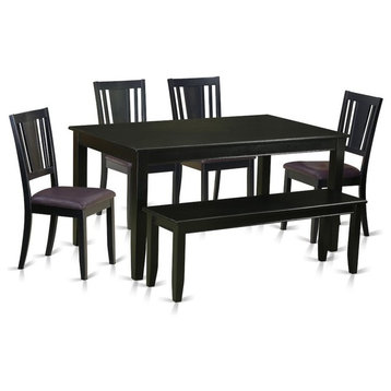 6-Piece Kitchen Table With Bench, Dining Table And 4 Kitchen Chairs And Bench