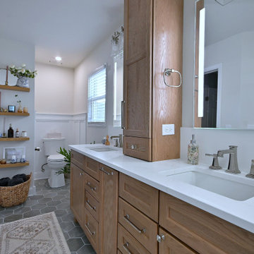 Bright Transitional Bathroom Remodel with Storage