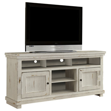 Willow Entertainment 64" Console, Distressed White