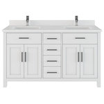 Art Bathe - Kali Vanity with Power Bar and Drawer Organizer, White, 60" - Kali vanity is a blend of both contemporary and classical pattern, constructed to highlight the premium solid wood material that shines through for an aesthetic finish. The vanity is built for the present-day bathroom needs with its removable organizers that gives you ample storage space, to its built-in power outlet that provide power to various electric devices.